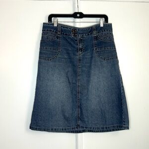 Vintage Cato Midi Denim Skirt - Low Rise - M